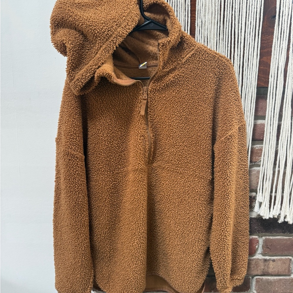 Old Navy Brown Teddy Hoodie Pullover